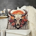 thumbnail image 2 of YINGXI Cow Skull Flannel Pillow Cover, Pillow Cover Bull Skull Soft Flannel Pillow Covers Decor for Sofa Couch Bed 24x24in, 2 of 5