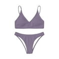 thumbnail image 2 of Tponi Slimming Swimsuits For Women Two-Piece Sets Elastic Purple Halter Swimsuits For Women XL, 2 of 5