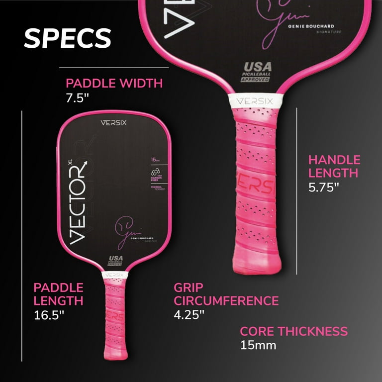 Versix Vector XL Genie Bouchard Signature Pickleball Paddle, 15MM