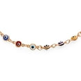 thumbnail image 2 of Bling Jewelry Womens Protection Multicolor Evil Eye Anklet Charm Ankle Bracelet Rose Gold Plated .925 Sterling Silver, 2 of 5