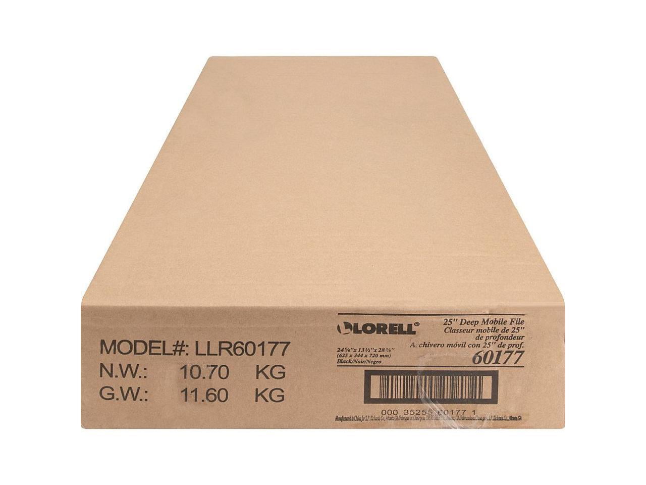 Lorell Indoor Mobile Lockable File Cabinet, Black