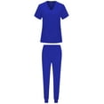 thumbnail image 5 of Scrubs Set for Women Nurse Uniform V-Neck Top and Drawstring Jogger Pants with Multi Pocket Workwear, 5 of 6