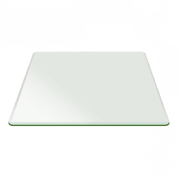 Pro Safe Glass 18" x 18" Square Tempered Glass Table Top 1/2" Thick Bevel