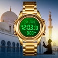 thumbnail image 3 of SKMEI Muslim Digital Watch for Prayer Qibla Compass Hijri Calendar Quran Bookmark City Selection Function Date Week Alarm Backlight 3ATM Waterproof Men Azan Watches Islamic Wristband Men's Gifts, 3 of 8