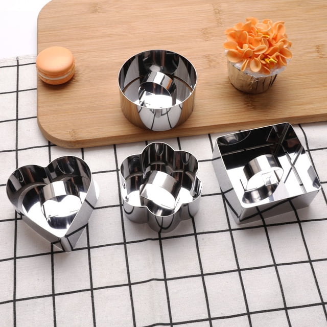 4 moldes redondos para tartas, mousse y repostería de acero inoxidable, mini molde para hornear, anillos para comida, anillos para tartas, anillos para postre