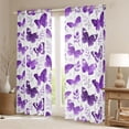 thumbnail image 2 of Feelyou Dreamy Butterfly Black Out Curtains, Purple Leaves Curtains Pack of 2 (42x63 Each), 2 of 6