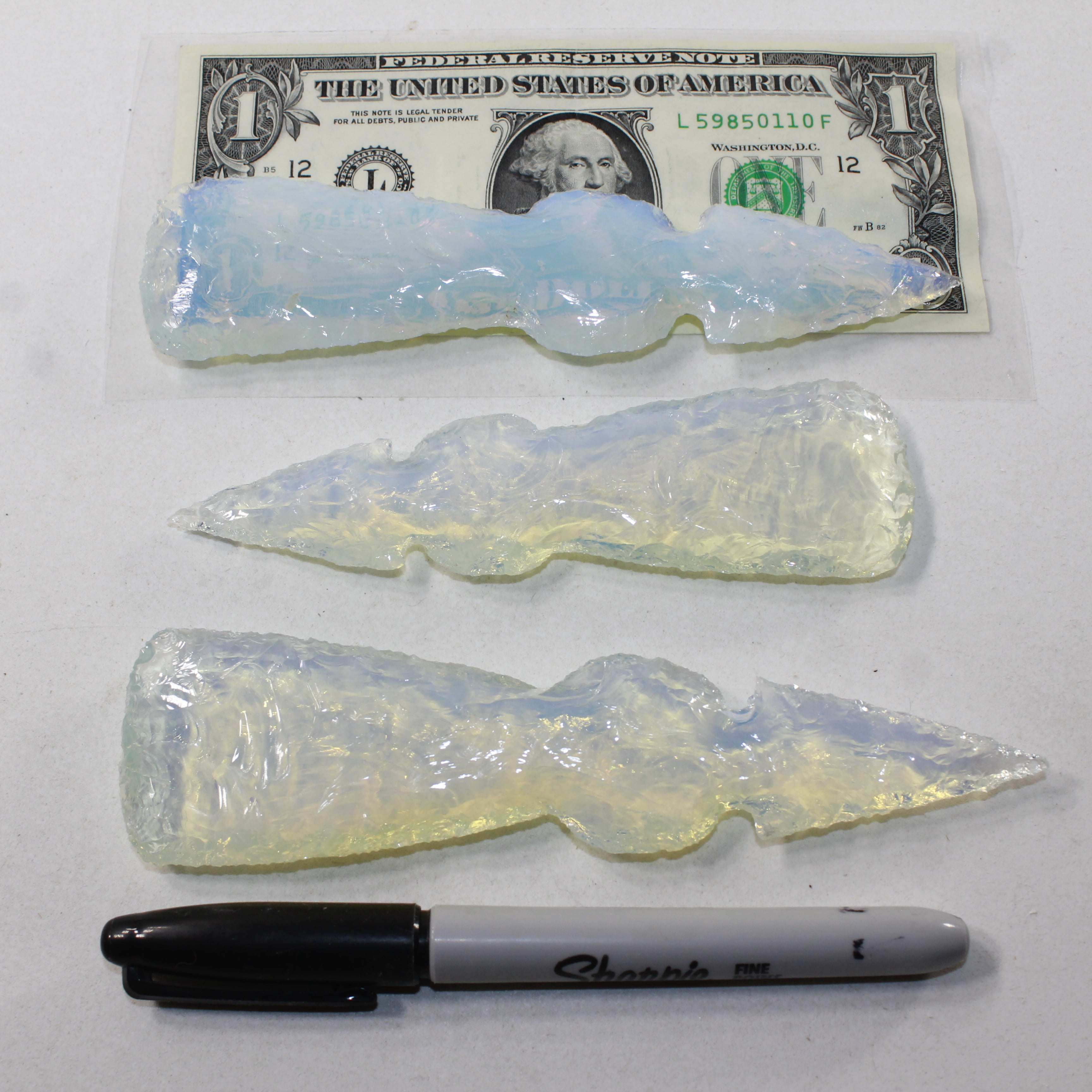 3 Opalite Ornamental Tomahawk Heads #6329 Ax Axe Hatchet