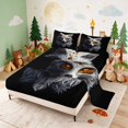 thumbnail image 2 of Erosebridal Fox Bed Sheets for Boys Girls, Golden Swirls Full Size Sheets, 4-Piece 1 Flat Sheet 1 Fitted Sheet and 2 Pillowcases, 2 of 6