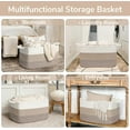 thumbnail image 4 of Large Woven Storage Basket, 21.6" x 14.9" x 11.8" Rectangle Rope Baskets for Toy Storage, Blanket Basket for Living Room, Bedroom, Light Brown, 4 of 7