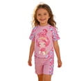 thumbnail image 2 of RTKFRFLM Girls 2-Piece Swimsuit Short Sleeve Shell Print Top and Fish Scale Shorts Set Kids Summer Cartoon Bathing Suit Beach Swimwear for 1-8 Years, 2 of 8
