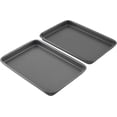 thumbnail image 2 of GoodCook Everyday Set of 2 Nonstick Steel 9" x 6.2" Toaster Oven Mini Baking Sheets, Gray, 2 of 6