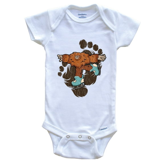 Bigfoot Figure Skating Baby Bodysuit - Sasquatch on Figure Skates Baby Bodysuit, 0-3 months white