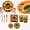 B, variant on Halloween Scarecrow Pumpkin Plates And Napkins, Disposable Tableware Set, Spooky Festive Series, Heavy Duty Molded Synthetic Paper, For Halloween Party Supplies, Orange Black, 90pcs