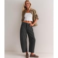 thumbnail image 5 of Women'S Corduroy Pants Mid-Rise Elastic Waist Cord Pant Casual Wide Leg Baggy Trouser with Pockets Dark Gray S, 5 of 9