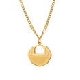 thumbnail image 1 of Collar versátil con cierre de la suerte, cadena de clavícula con diseño de nicho, joyería de acero de titanio, oro, 1 of 5