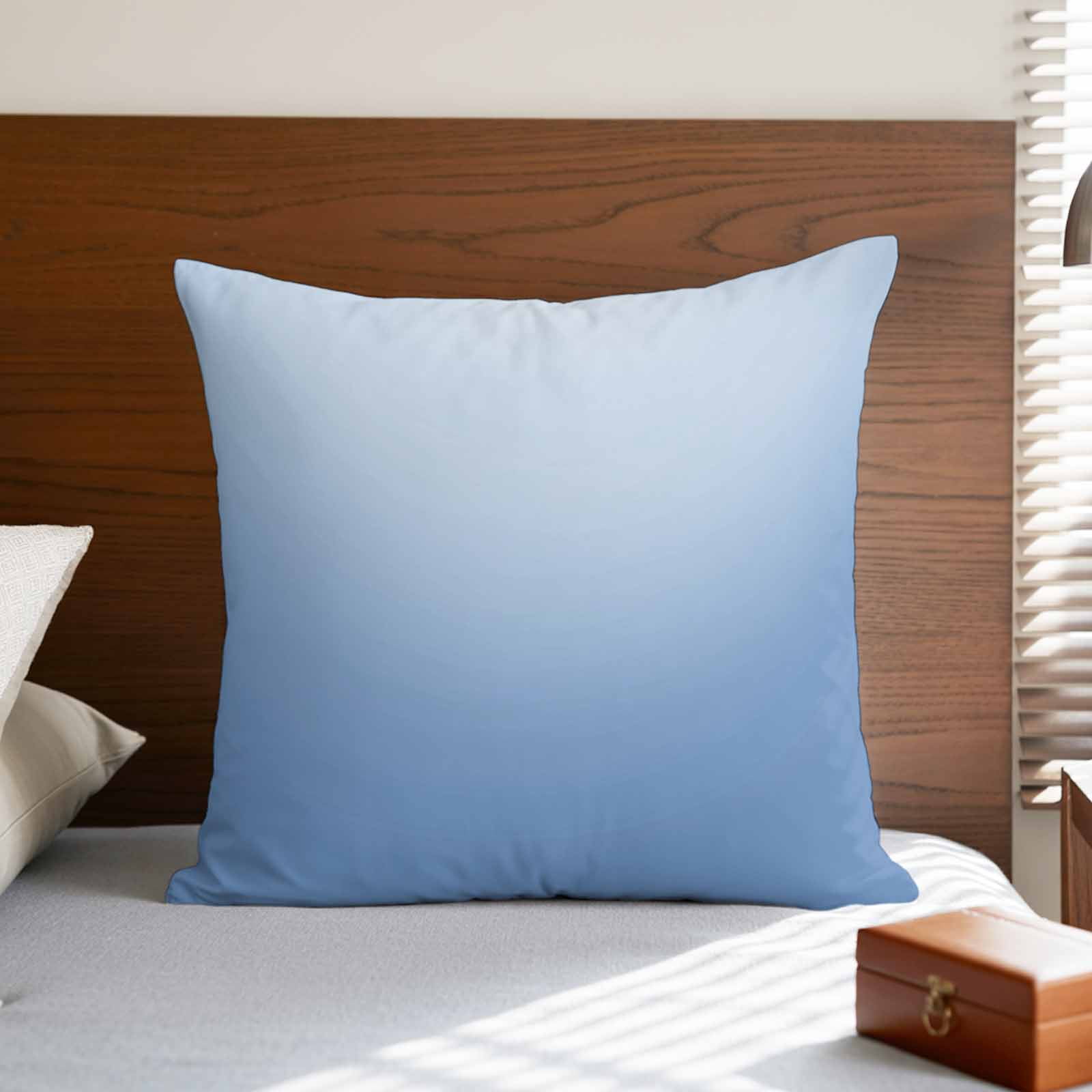 Light Blue Ombre Pillow Covers 24x24 Inch, Modern Rustic Aqua Gradient Linen Pillowcase with Invisible Zipper, Decorative Throw Pillow Covers Cushion Case for Couch Sofa Bed Living Room