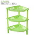 thumbnail image 1 of Xiao Hua Estantes de almacenamiento de plástico de 3 capas, cesta de plástico, estante de esquina, organizador de escritorio, estante de baño para el hogar, cocina, verde, 1 of 5