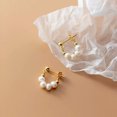 thumbnail image 5 of K-KED Gold plated on Sterling Silver Pearl Beads Stud Earrings / Studs Hoop, 5 of 6