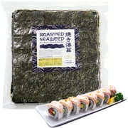 Fusion Select Roasted Seaweed Sheets for Sushi Rolls - Japanese Nori Sheets For Sushi 50 Full Sheet