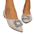 thumbnail image 4 of Aueoeo Women Ballets Flats, Pointed Toe Wedding Rhinestone Sparkly Slip On Flat Shoes ,Casual Work Shoes Office Driving Shoes, 4 of 9