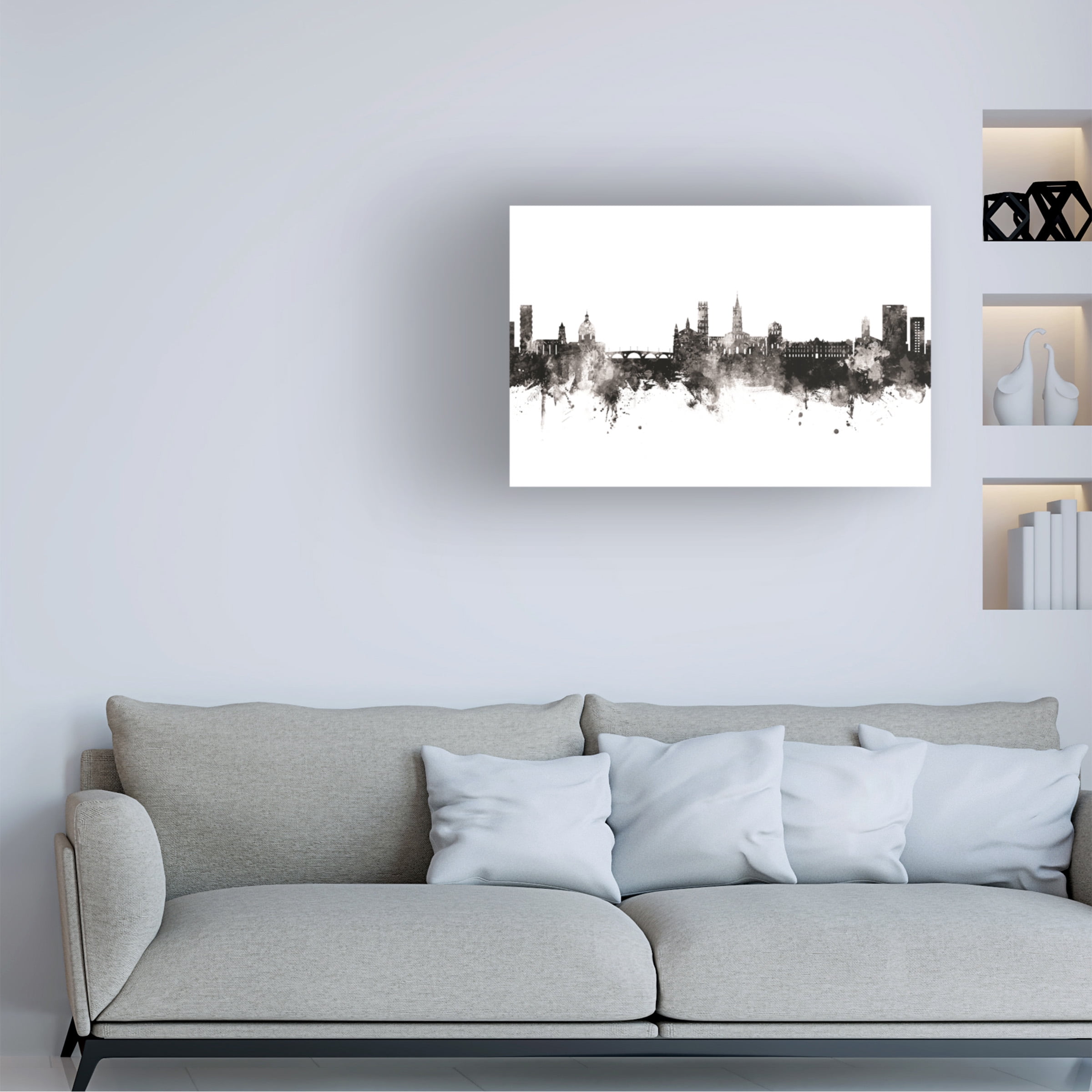 Michael Tompsett 'Toulouse France Skyline BW' Canvas Art