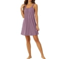 thumbnail image 1 of Camisón sin mangas para mujer INSPIRE CHIC, pijama elástico con tirantes anchos, camiseta de dormir corta, talla XL, púrpura claro, 1 of 6