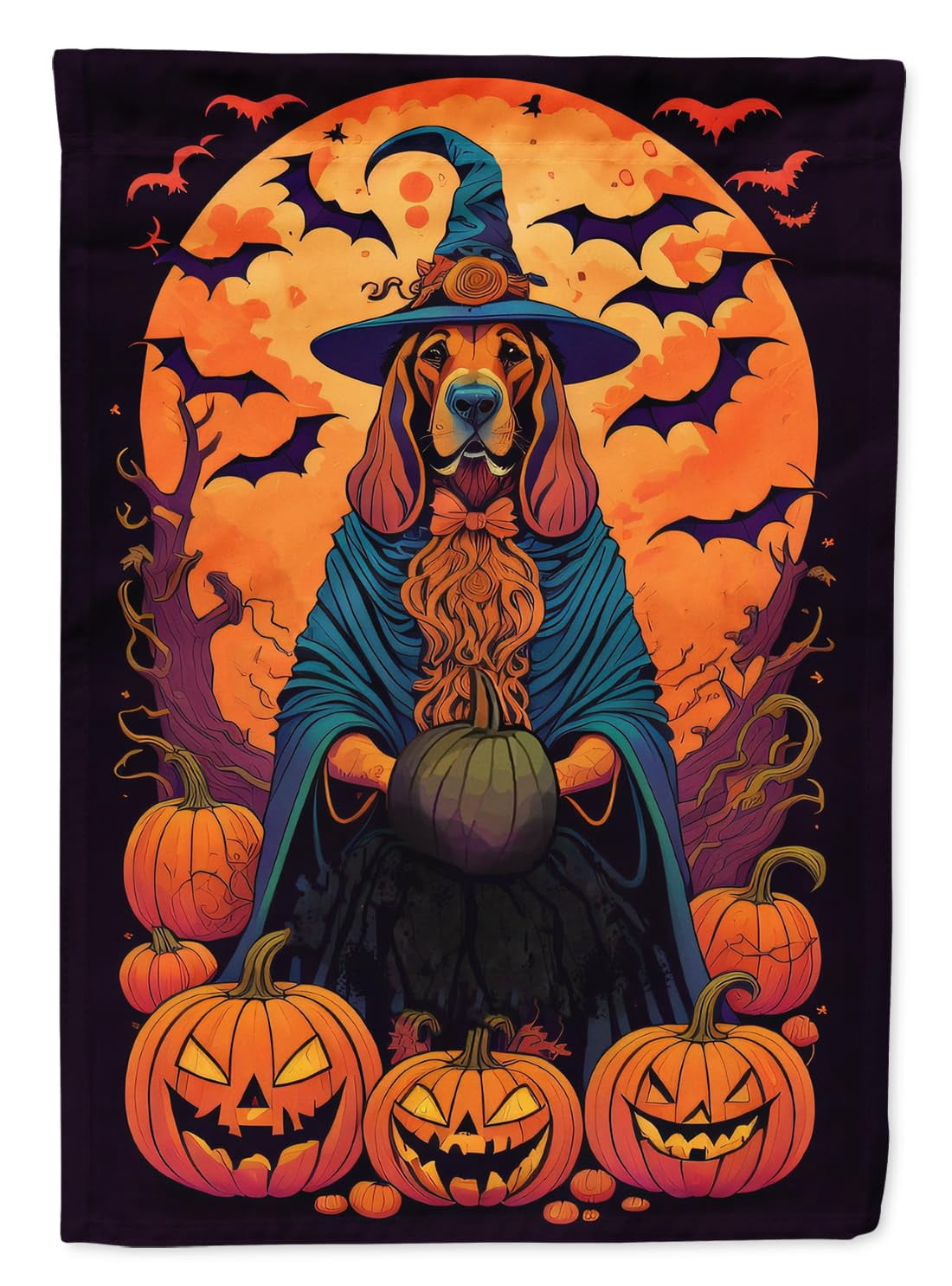 Saint Bernard Witchy Halloween Garden Flag 11.25 in x 15.5 in
