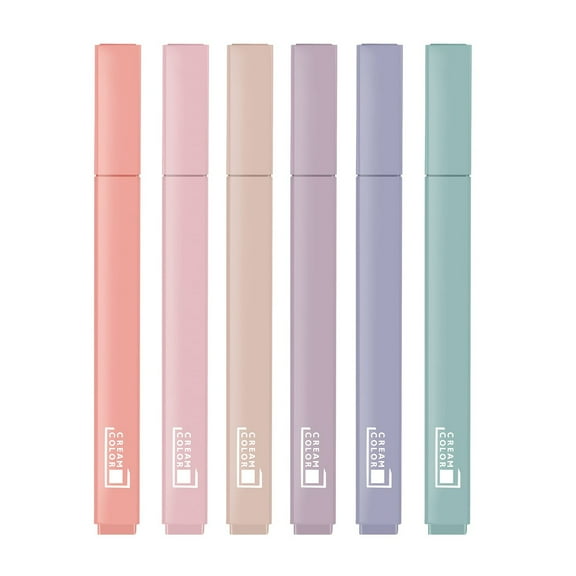 LMTODLFG Aesthetic Cute Highlighters Bible Pastel Highlighters 6Pcs Rainbow Color Bible Highlighters No Bleed with Soft Chisel Tip Pastel Highlighter Marking Pens Great for Painting Noting Marking