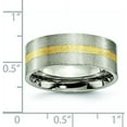 thumbnail image 6 of Chisel Titanium Brushed with 14k Gold Inlay 8.2mm Flat Band - Ring Size 8.5, 6 of 8