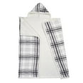 thumbnail image 3 of Safdie & Co. Couverture Jeté à Capuche Hoodzy Ultra Doux en Sherpa Réversible Carreaux Gris, 3 of 3