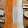 thumbnail image 5 of Orange Abstract Table Runner, Grey Geometric Oil Painting Vintage Gradient Cotton Linen Table Runners 70 Inches Long, Dresser Scarf Runner for Dining/Kitchen/Coffee/TV Stands/Cabinets 13''x70'', 5 of 9
