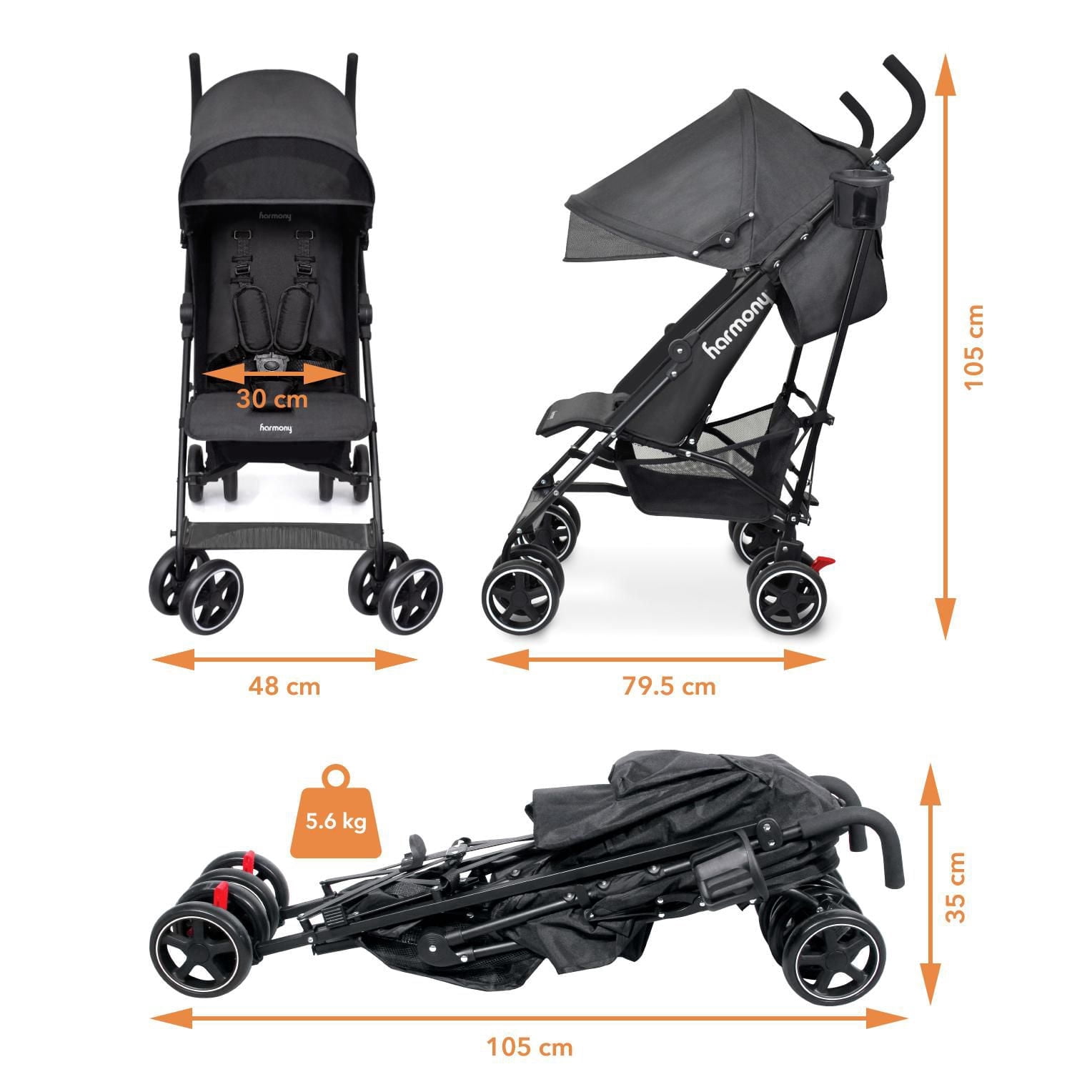 Harmony Aspire Deluxe Umbrella Fold Stroller