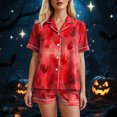 thumbnail image 7 of enyan Halloween Pajamas Women Pajama Sets Short Sleeve Pajamas for Women Sets Soft Lounge Sets Casual Sleepwear Red,L, 7 of 7