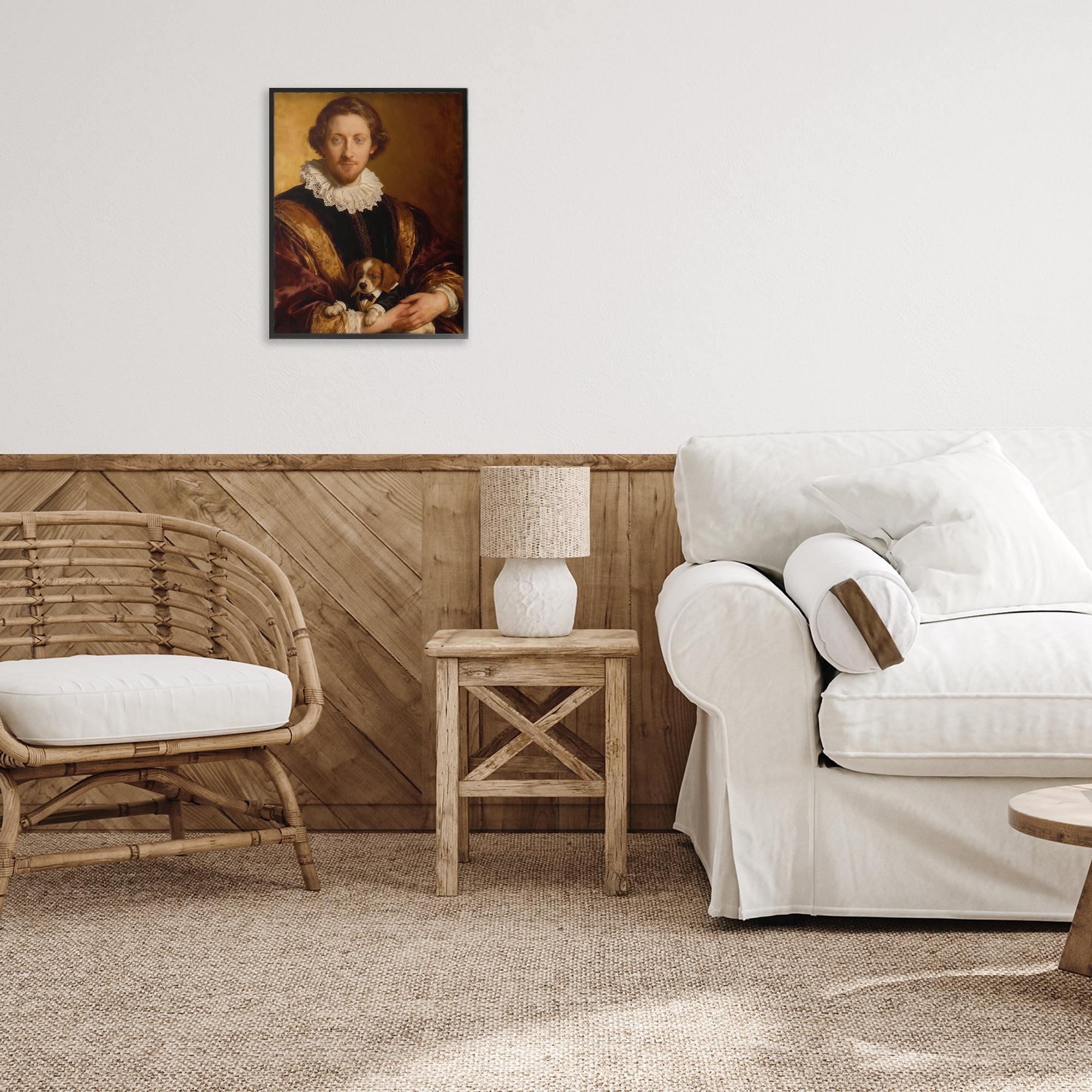 Stupell Industries Renaissance Noble with Loyal Companion Black Framed Giclee Art, design by CAD Designs
