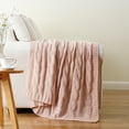thumbnail image 3 of Battilo Cable Knitted Blanket Blush Pink for Sofa,Pale Pink Blankets for Fall Home Decor,50" x 60", 3 of 9