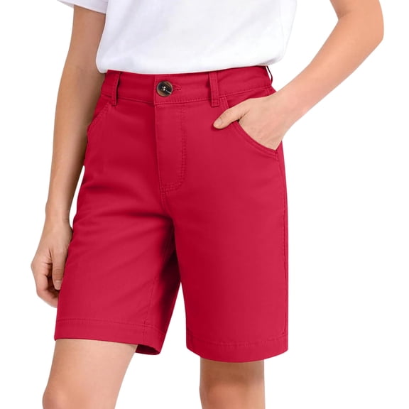 School Uniforms for Boys Girls Classic Pull On Elastic Back Shorts with Pockets Boys Red Shorts Back To School Clothes for Boys Kids Boys Clothes 11-12 Years