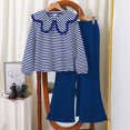 thumbnail image 2 of NOLDARES Toddler Baby Girl Fall Winter Clothes Graphic Crewneck Sweatshirt + Joggers Pants Outfits Set(Blue,12-13 Y), 2 of 4