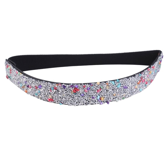 Women Wide Waist Belt Sparkling Rhinestones Elastic Belt Decorative Skinny Cinch Waistband