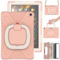 thumbnail image 1 of Case de tableta de servicio pesado para Kindle Fire HD 10 2021/ HD 10 más 2021 con soporte de mango giratorio y correa para el hombro Ikkle Kindle Fire HD 10 2021/ HD10 plus 2021, 1 of 9