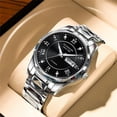 thumbnail image 6 of GUANQIN Women Men Couple Calendar Week Rhinestone Vintage Japanese Automatic Self-Winding Mechanical Wrist Watch Tungsten Steel Sapphire Crystal Waterproof Luminous Clock, 6 of 7