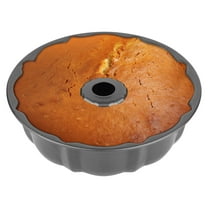 9.5 Inch Fluted Tube Cake Pan with Non-Stick Coating - 12-Cup Heavy Duty Carbon Steel Mold for Bundt and Bavarian Cakes - Black