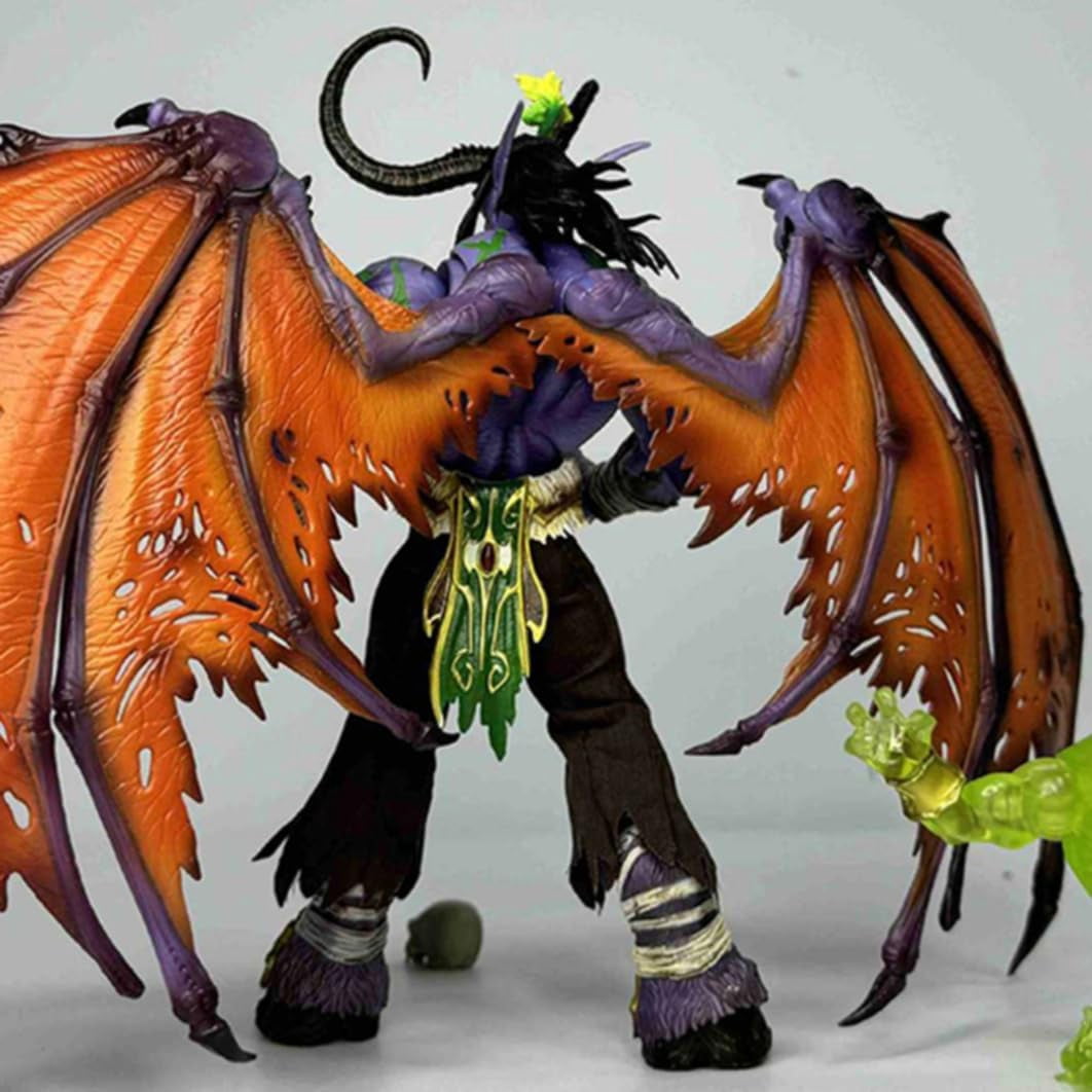 New World of Warcraft Small Illidan Stormrage Character Anime Model Statue Action Figures Desktop Ornament Popular Decorations Fan Souvenirs Creative Gift Collectable
