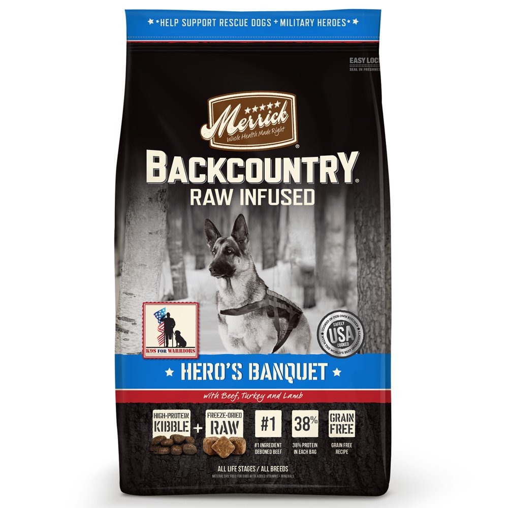 Merrick Backcountry Raw Infused Hero's Banquet Recipe Dry Dog Food, 12