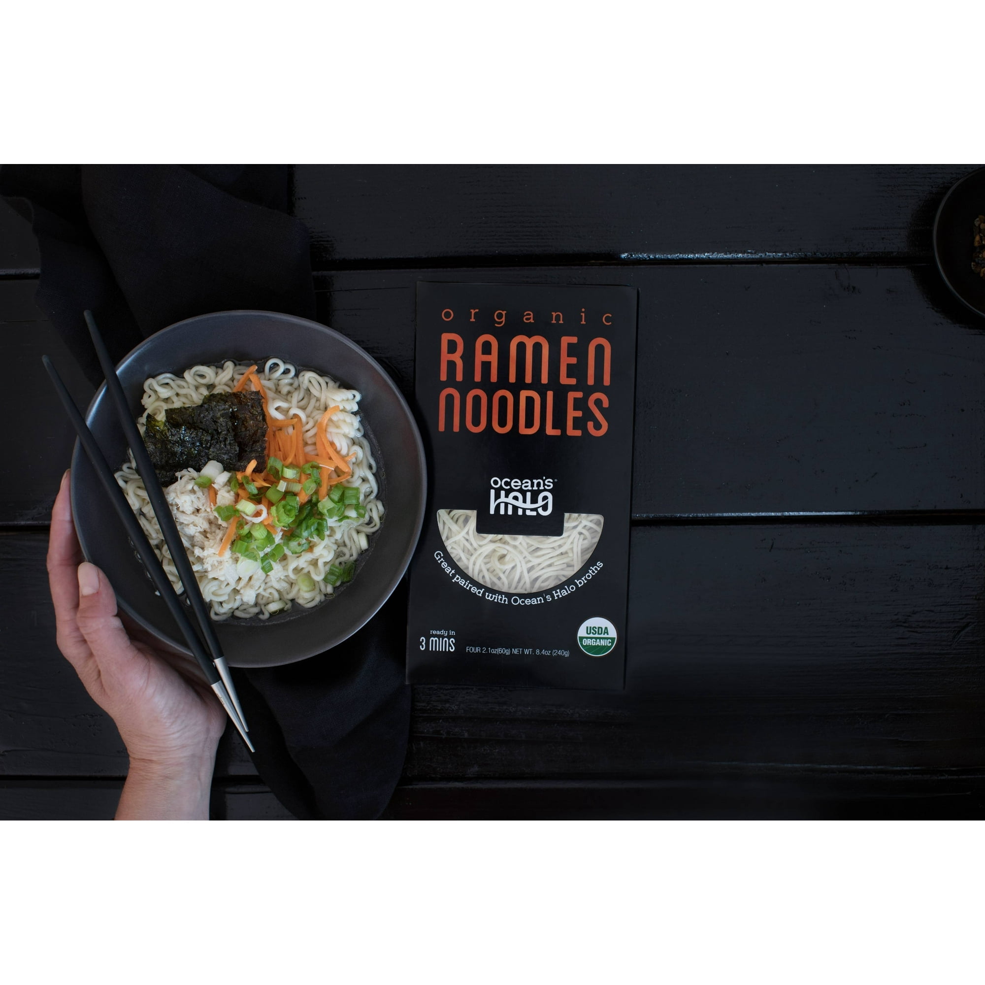 Ocean's Halo, Organic Ramen Noodles, Vegan, USDA Organic, Fast and Easy, 8.4 oz