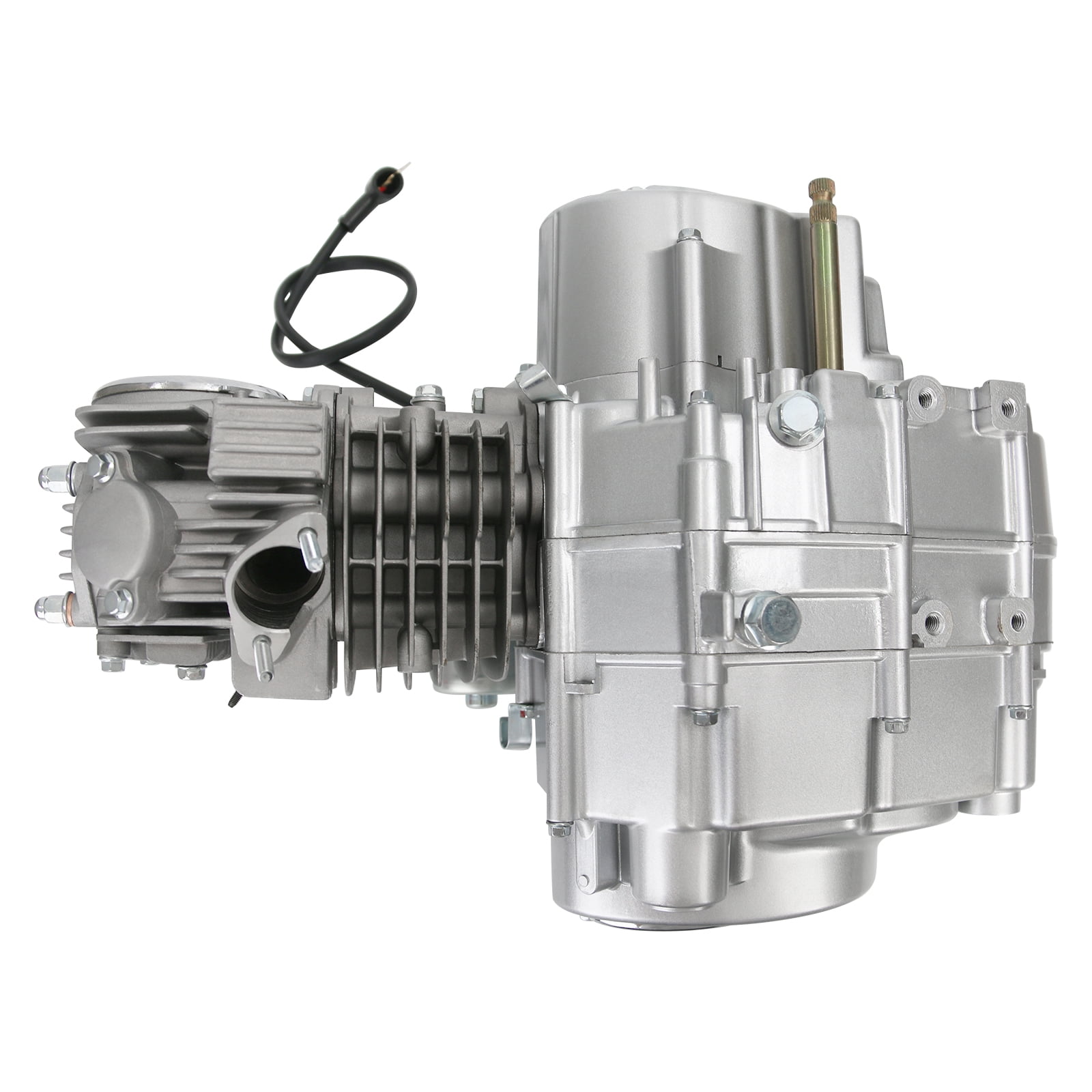 YC Yier Complete 140cc Engine Motor Kit Semi Auto Electric Start 4-Stroke Motor 3 Speed +Reverse & Wiring & Carburetor & Exhaust System for Go Kart ATV Quad Buggy Golf Cart 4 Wheelers Taotao ATC70