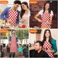 thumbnail image 4 of Red and Black Checkered Pattern Apron-Garden Aprons for Women with Pockets-Cotton Linen Waterproof Kitchen Cooking Gardening Aprons Adjustable for Kitchen,Cooking,BBQ and Salon 33x27 Inch, 4 of 7