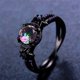 thumbnail image 4 of 1pc Trendy Black Zirconium Ring For Unisex, Punk Black Ring With Purple Rhinestones, 4 of 4