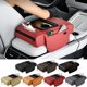 thumbnail image 1 of Organizador de reposabrazos para coche con puertos USB y de carga tipo C, cojín de consola de cuero con portavasos y ranura para teléfono para coches y SUV, 1 of 4
