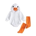 thumbnail image 2 of Baby Long Sleeve Hooded Zip up Bodysuit with Socks Two Piece Set Chicken Animal Halloween Party Clothes Kids Halloween Size 3-18 Months, 2 of 9