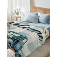 thumbnail image 4 of Blue Truck Spring Floral King Size Flat Sheet, Wrinkleproof & Fadeproof Cooling Flat Bed Sheet Only, Teal Plaid Butterflies Vintage Breathable Soft Bedding Top Sheets 105 x 98 Inches, 4 of 8